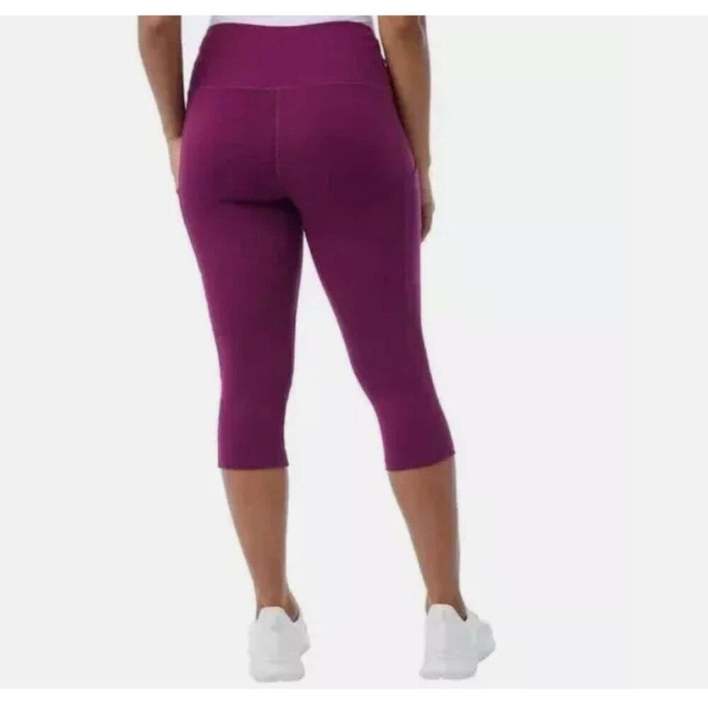 32 Degrees Cool Women's Soft Active Capri Legging Pants, Plum Caspia - Picture 2 of 3